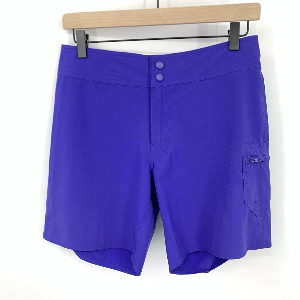 LL Bean Women Size 4 Small Shorts Purple Stretch Cargo Quick Dry Bermuda Swim